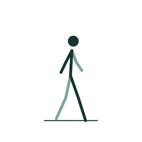 Line drawing of the Brisk Walk pose