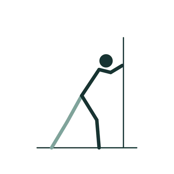Line drawing of the Calf Stretch pose