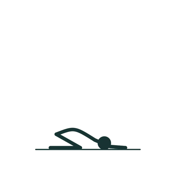 Line drawing of the Child's Pose pose