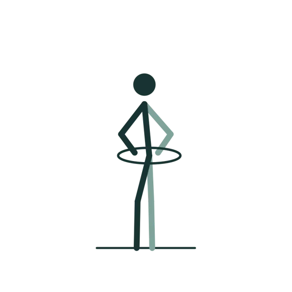 Line drawing of the Hip Circles pose