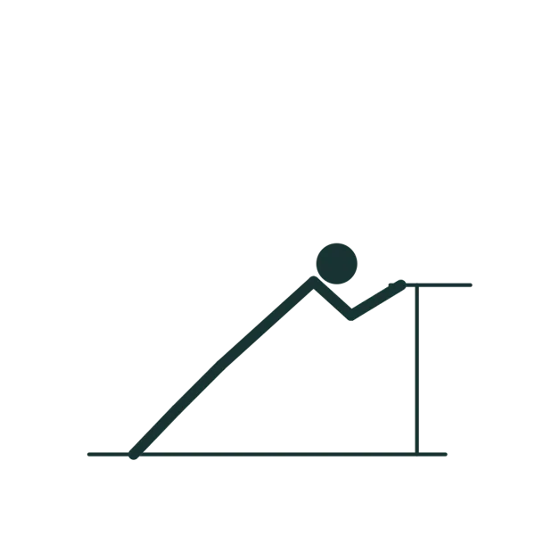 Line drawing of the Counter Push-Up pose