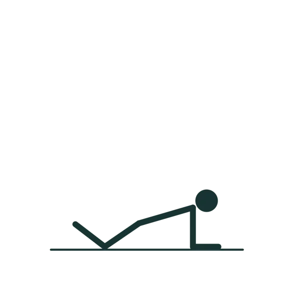 Line drawing of the Knee Plank pose