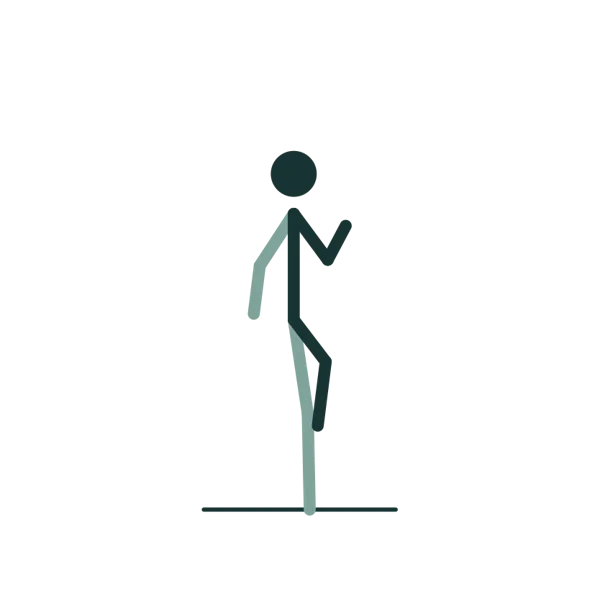 Line drawing of the March in Place pose