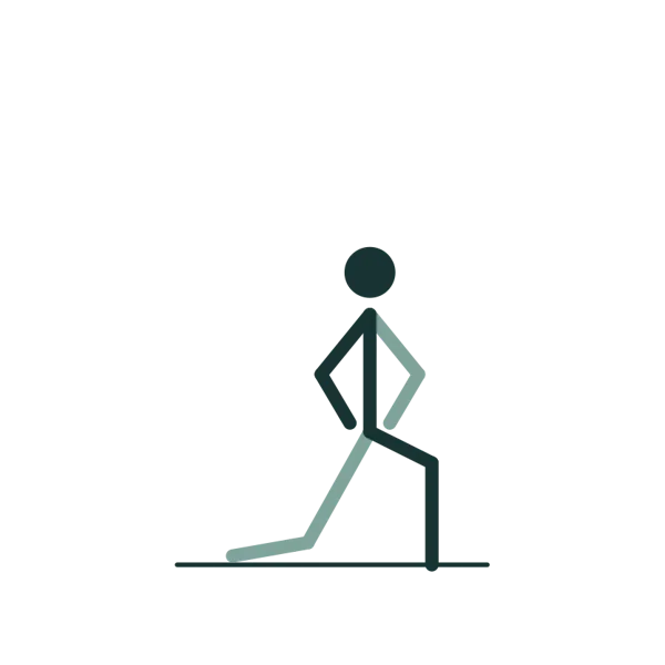 Line drawing of the Reverse Lunge pose