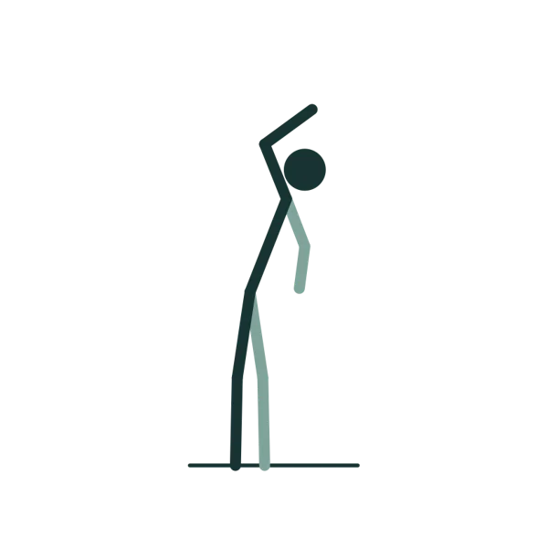Line drawing of the Side Bend pose