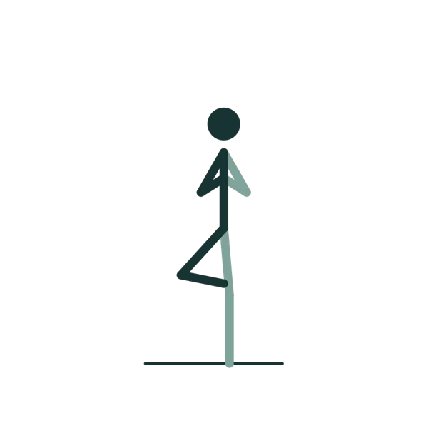 Line drawing of the Tree pose