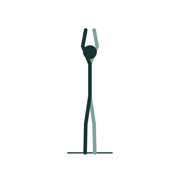 Line drawing of the Reach Up pose
